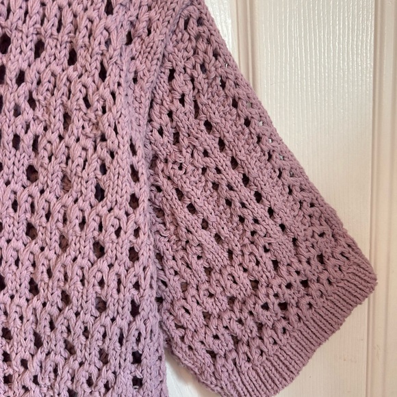 Zara Oversized Colorblock Patchwork Crochet Chunky Knit Granny Square Sweater S - Picture 8 of 15